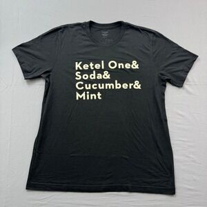 Ketel One Vodka Graphic T-Shirt Mens XL Black Soda Cucumber Mint Promo Tee